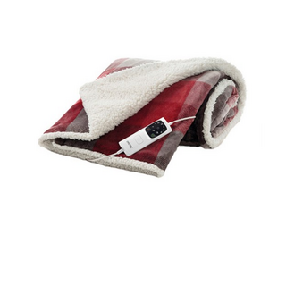 이메텍 프리미엄 전기담요 GOK-099, 레드 + 그레이, 140 x 180 cm