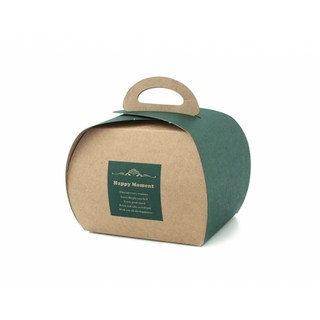 (柚子烘焙食品)1入 外帶點心盒 甜品外帶盒 手提蛋糕盒 蛋糕盒 點心盒 外帶盒 手提盒 禮盒 杯子蛋糕盒 小禮盒 烘焙, 1個, 牛皮綠色