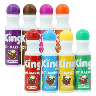 따블리에 워셔블 킹 도트물감 미술놀이 유아물감 도트마카 480ml, 1세트, 8색