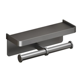 가려거든 간편설치 무타공 2단 휴지걸이, 그레이 (2단 확장형), 1개