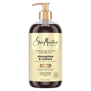 SHEA MOISTURE Sheamoisture 손상된 모발용 강화 및 복원 샴푸 100% 순수 자메이카 블랙 캐스터 오일 클렌징 영양 384ml (13온스) 256323