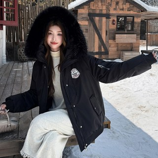 ANYOU 가을겨울두꺼운 후드퍼넥 숏기장 오리털 패딩 두꺼운 점퍼 따뜻한 점퍼