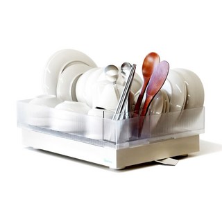 오브제팜 모던스퀘어 물빠짐 식기건조대, 1세트, 크림, 1단