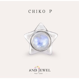 AND 月光石藍色圓形7mm墜子 ChikoＰ自然系列 安的珠寶 天然寶石銀飾