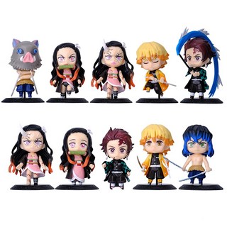 귀멸의 칼날 피규어 10종 세트 귀칼 캐릭터 네즈코 탄지로 이노스케 젠이츠 모형 장식품, 1개
