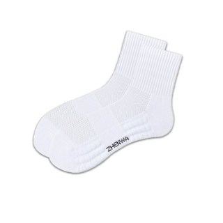 ZHENWA 運動襪，透氣吸汗加厚耐磨男女適用運動短襪, 白色-中筒, 1套