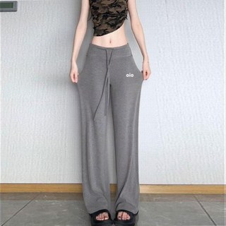 여성용 하이웨이스트 와이드 팬츠 캐주얼 코튼 스트레이트 롱 팬츠 봄 여름 가을