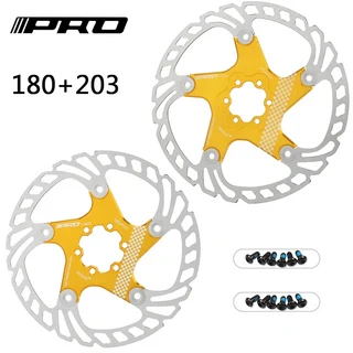 IIIPRO 자전거 로터 플로팅 방열 브레이크 디스크 유압 140mm 203mm 2 개, 01 YELLOW-180-203MM