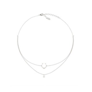 ASTRID&MIYU英國潮流品牌 馬蹄水鑽短鍊 銀色