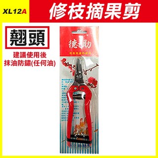 板橋現貨【修枝剪系列】園藝剪刀.檳榔剪刀.樹枝剪.花剪花藝剪刀.果樹剪.摘果剪.採果剪刀.高枝剪.落粒剪【傻瓜批發】, 1個, (XL12A)摘果剪-翹頭