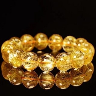 巴西金髮晶手鏈 男/女款 黃髮晶手串 招財轉運 8mm/10mm