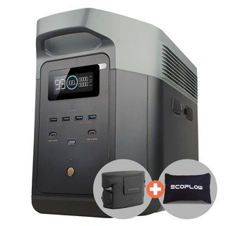 [5년제품보장] 에코플로우 EFD350 델타2 맥스 2048W 리튬인산철 파워뱅크 220V 올인원 배터리, 1개, 회색
