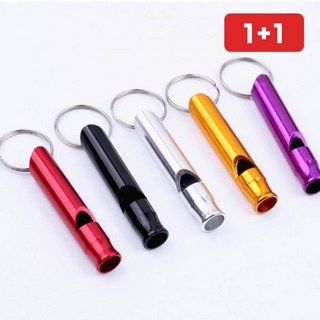 1+1 미니 호루라기 휴대용 호각 구조 신호기 가방 고리 키홀더, 1개, 릴리가게 레드