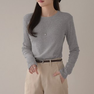 데일리앤 순수 여성 기본 잔골지 면 모달 스판 레이어드 긴팔 티셔츠 봄 가을