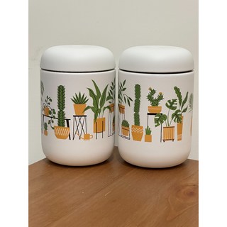 Fellow 設計師隨行保溫杯(陶瓷鍍層) 12oz 保溫瓶 隨行杯 現貨急速配送, 1個, 隨行保溫胖胖杯- 白底植物 - 12oz