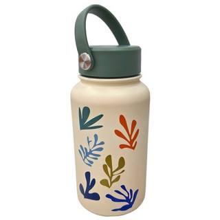 高質感手提式水壺 Q款 - 304不鏽鋼內膽 耐熱120°C杯蓋, 象牙白, 650ml, 1個