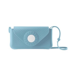 【Bone蹦克官方】泡泡斜背手機包手機包 手機袋 隨身小包 無鉤設計, 莫蘭迪藍-橫式