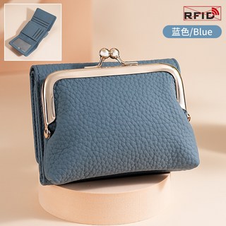 真皮牛皮零錢包 小錢包 三折短夾 皮夾 招財口金包