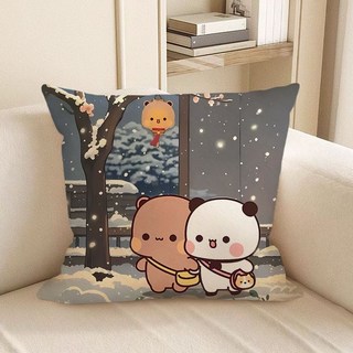 一二布布周邊抱枕 學生情侶卡通可愛小熊貓沙發靠墊車載枕頭禮物 (台灣出貨), 一二布布06,雙面圖案35x35【枕套加枕芯】