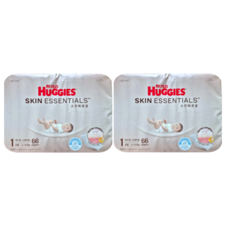 하기스 2025 스킨에센셜 밴드 1단계 (공용) 66매 2팩, 132매