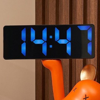 LED時鐘 電子鐘 壁掛 桌上鐘 北歐風簡約鬧鐘 壁鐘 數字鐘 創意臺式電子數字鬧鐘小熊鐘表臥室家居裝飾品小擺件家用客廳, 單個時鐘