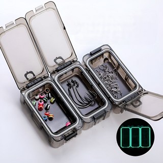 낚시 채비 방수 플라스틱 자석 야광 채비케이스 3p, 3개