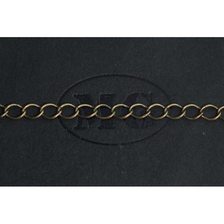 沐錦飾品材料DIY鐵側身鏈 寬約4MM 尾鏈 延長鏈 鐵鏈 G001 GR035 @100公分, (紅古)100公分, 1個