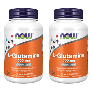 NOW Foods 左旋麩醯胺酸植物膠囊 500mg, 120顆, 2罐