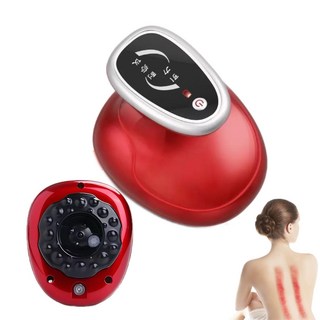 電動刮痧拔罐器：智能溫控、多檔調節、無線便攜，享受專業級按摩體驗, 1個, 2Level 送精油兩檔, 紅