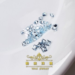 藝釩珠寶 天空藍托帕石 公主方 3mm 半寶石系列 金工鑲嵌裸石刻面 正方形, 1個