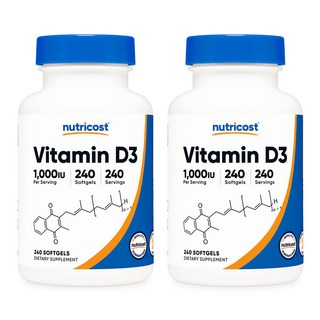뉴트리코스트 비타민 D3 1000IU 240소프트젤, 2개, 240정