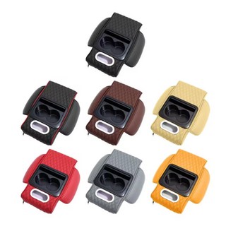 셀렉트템 자동차팔걸이쿠션 컵홀더 콘솔쿠션 팔쿠션, 초코