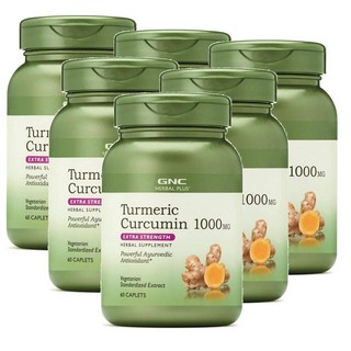 지엔씨 터메릭 커큐민 강황 1000mg 엑스트라스트렝스 GNC Turmeric Curcumin, 6개, 60정