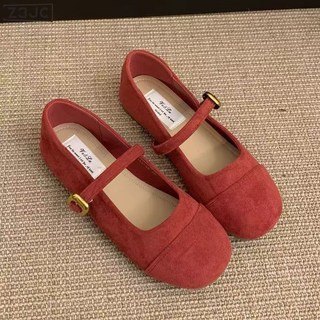 Z3JC 春新款仙女淺口平底低跟豆豆單鞋女配裙子瑪麗珍溫柔女鞋