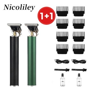 nicoliley 독일 프로 바리깡 세트 이발기 다용도가정용 USB충전식 이발기, 블랙+그린