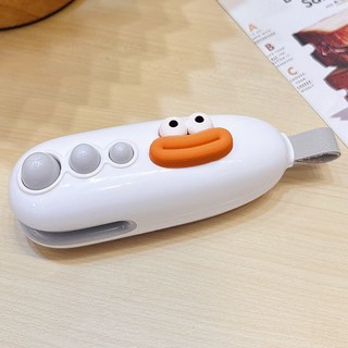 迷你家用零食密封夾 可愛卡通便攜式塑料袋封口機, 1個, 白香腸嘴優質款