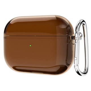 Svanove 에어팟 3 케이스 투명 하드 플라스틱 투명하고 심플하고 귀여운 에어팟 3세대 케이스 키체인 포함 여성스러운 Y2k 미적 트렌디 에어팟 커버 액세서리 여성, Airpods Pro 1, 커피