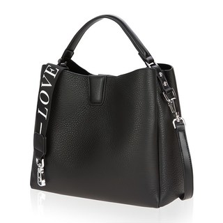 CCREANG 女款韓國產3層牛皮托特包 L8037, 黑色
