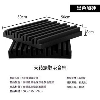 嗨購 隔音神器 防火隔音棉 低頻隔音 隔音氈 吸音板 隔音牆貼 隔音板 鋼琴隔音棉 隔音棉 室內隔音 吸音棉, 咖啡色加硬,長50*寬50*厚5cm【不帶背膠】, 1個