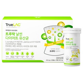 [임박특가] 트루락 날씬 다이어트 유산균 식물 유래 유산균 HY7601 KY1032 (소비기한 2026년 07월 08일), 30정, 3개