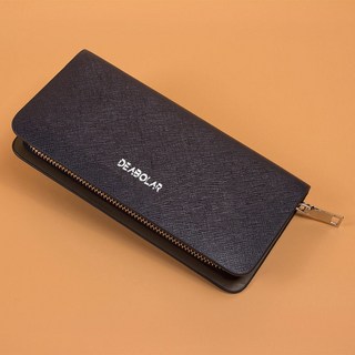 耐磨防刮手拿包 極簡質感 十字紋耐磨設計 大容量 多卡位設計 多功能商務手包 男生錢包, 藍色