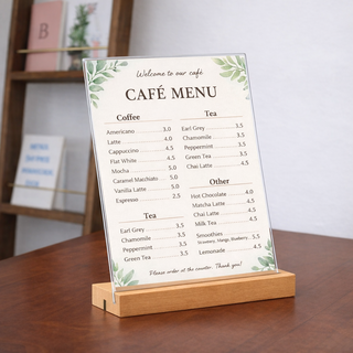 마벨인홈 T형 L형 겸용 2in1 우드 아크릴 메뉴판 POP 스탠드 꽂이 세로형, 1개