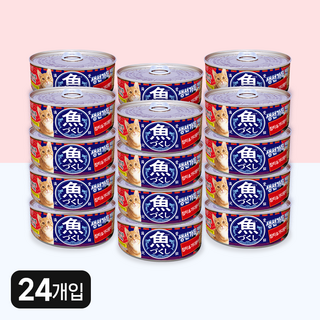 챠오 이나바 고양이 생선가득캔, 혼합맛(참치/가다랑어), 60g, 24개