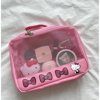 헬로키티 핑크 리본 여행 화장품 수납가방