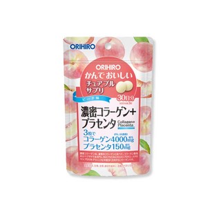 ORIHIRO 維他命C 藍莓 葉黃素 鐵 葉酸 膠原蛋白 水果糖 30日份, 1個, 蜜桃膠原蛋白+胎盤素軟糖, 90顆