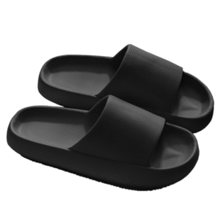 EVA厚底柔軟拖鞋，防水防滑居家室內拖，靜音防臭設計，酷炫黑，44-45碼, 酷炫黑, 1個