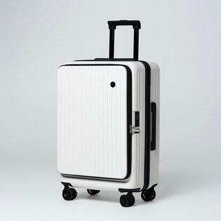 熱銷前開式行李箱20吋擴容登機箱，上開密碼鎖杯架防摔ABS PC材質，側開YKK防爆拉鏈行李箱24吋28吋