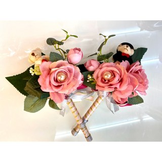 公主的夢中婚禮工作室 粉浪漫婚禮簽到筆 不凋花乾燥花 結婚用品 喝茶禮盒 仿真花玫瑰 二次進場禮物 探房禮, 1個