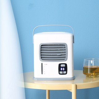 BREEZE 個人攜帶式製冷空調機 淨化空氣 濕潤空氣 緊湊便攜 低噪音, 白色-定時12小時+電池續航+製冷