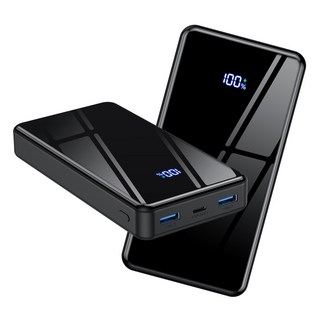YINTO PD 22.5W QC3.0 잔량표시 대용량 고속충전 보조배터리 30000mAh, 블랙, JM5